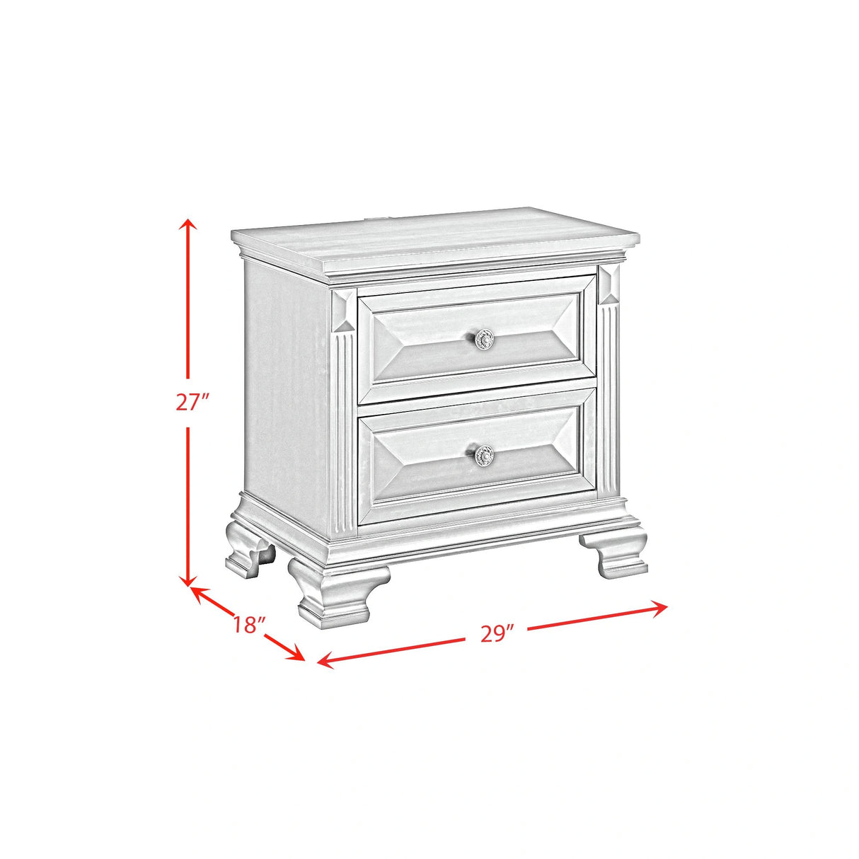 Bridgestone 2-Drawer Nightstand with USB