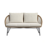 Grace Outdoor Seating 4PC Set - Black, Natural and Olefin Beige