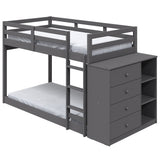 Bunk Bed (T/T) w/4 Drawers & 3 Compartments