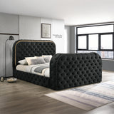 Eastern King Bed w/LED, Fireplace & TV Cabinet