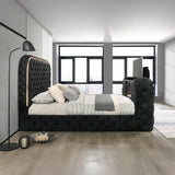 Eastern King Bed w/LED, Fireplace & TV Cabinet