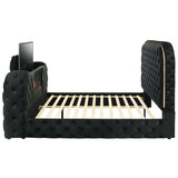 Queen Bed w/LED, Fireplace & TV Cabinet