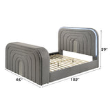 Queen Bed w/Led, TV Stand, Fireplace & Bluetooth