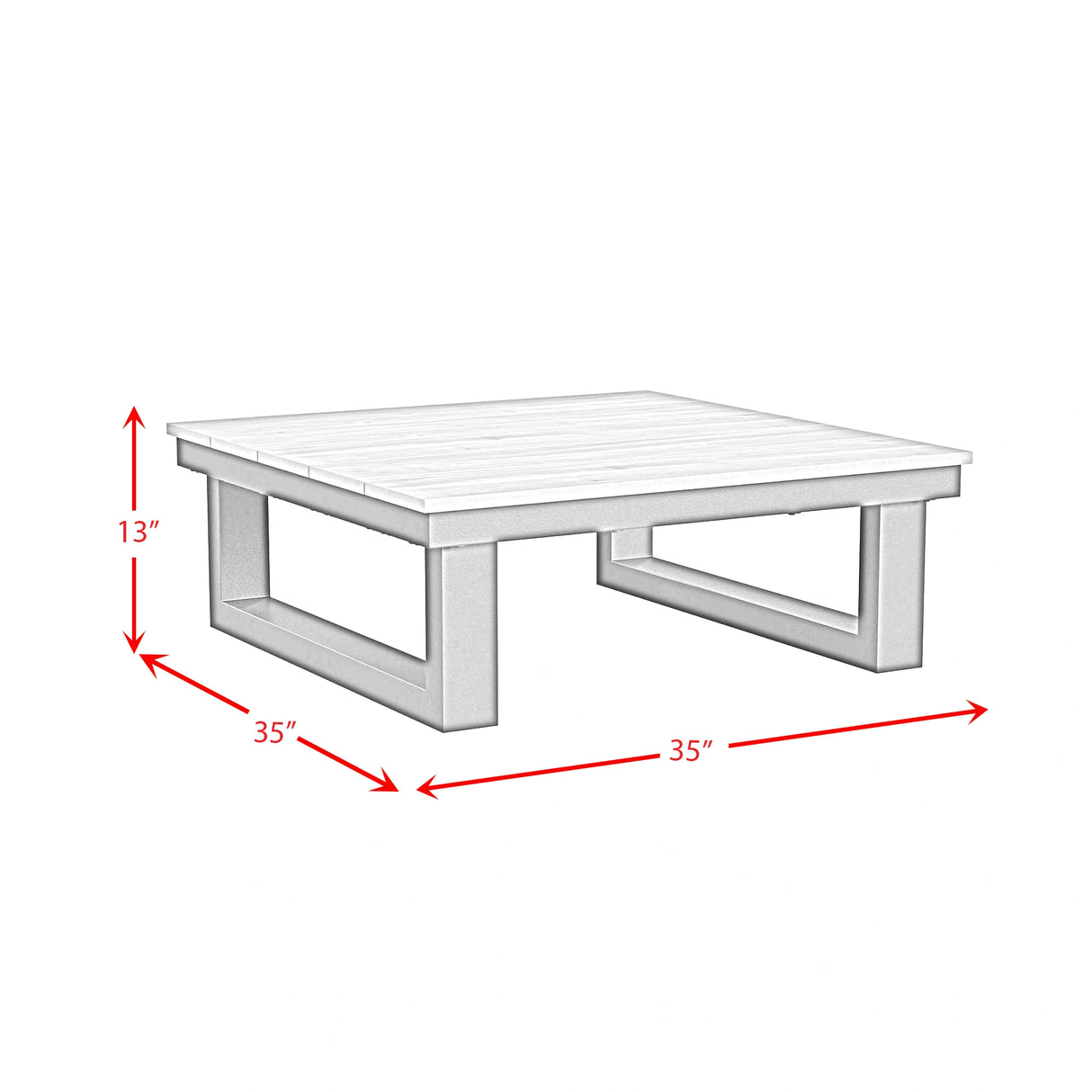 Cabana Coffee Table with Natural Top in Black