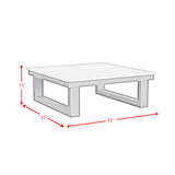 Cabana Coffee Table with Natural Top in Black
