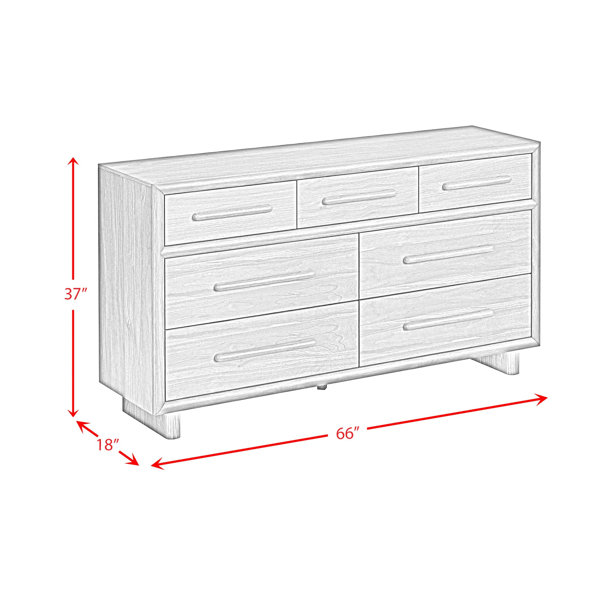 Brisbane Dresser with LED in Brown