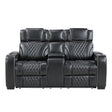 Apex-Power Double Reclining Love Seat with Center Console, Power Headrests, Storage Arms with Cup Holders, Wireless charger, Air Massage and Heat, LED Lighting and Charging Ports image
