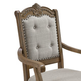 Madison Park Dining Arm Chair with Beige Fabric in Walnut (2 Per Carton)