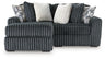 Midnight-Madness Sectional with Chaise - Gunmetal