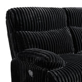 Admiral 2PC Living Room Set in Masis Black-Sofa & Loveseat