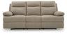 Side-Swipe Reclining Sofa with Drop Down Table