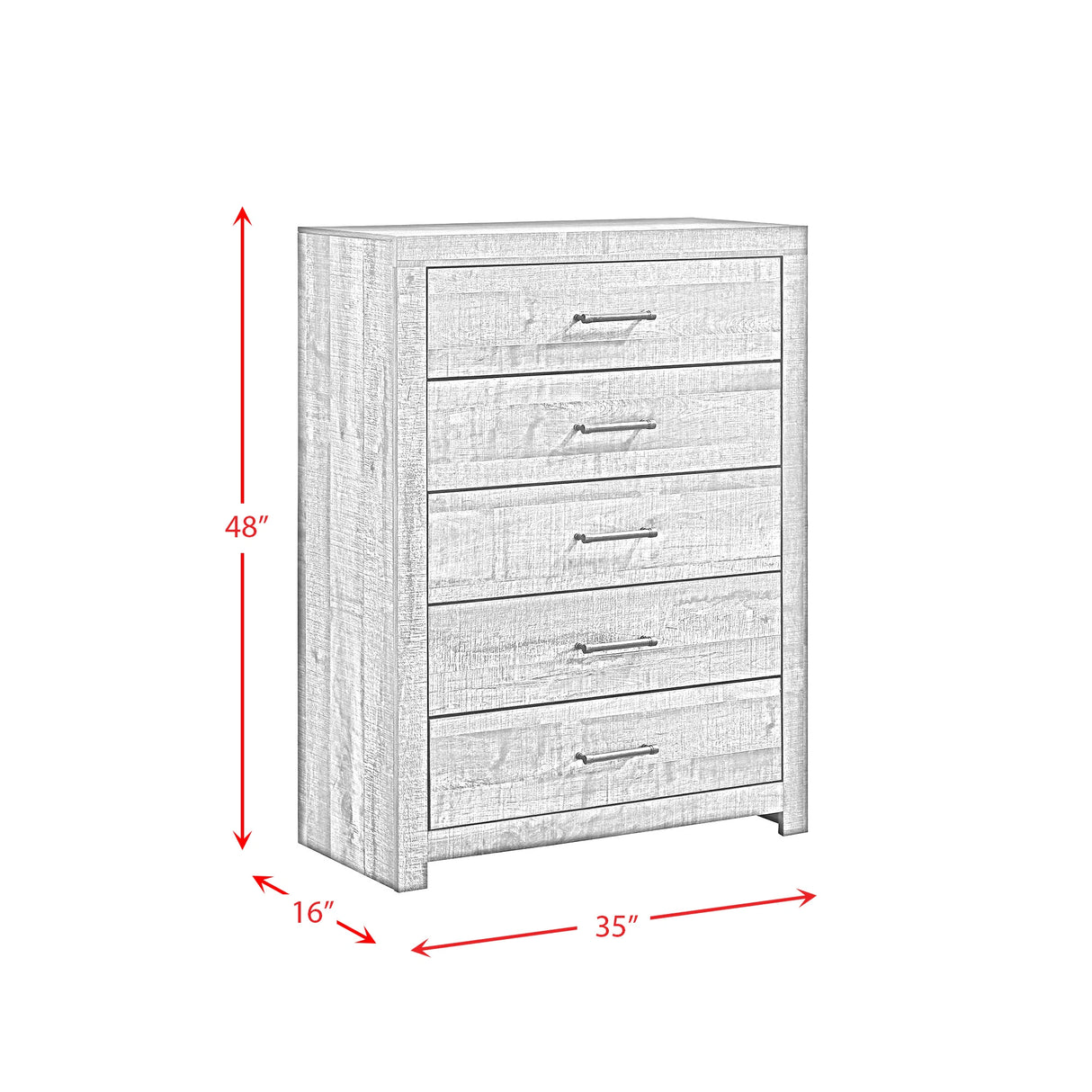 Bailey Bookcase Panel Bedroom Set with 2 Nightstands