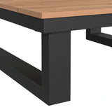 Cabana Coffee Table with Natural Top in Black