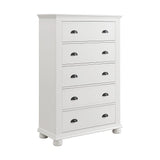 Kona 5-Drawer Chest in White
