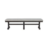 Montrose Dining Bench with Light Grey Fabric in Espresso