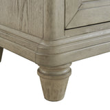 Whit-Ash Panel Bedroom Set with Door Chest in Light Grey