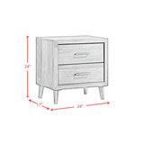 Malibu Bedroom Set with 2 Nightstands in Walnut