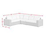 Carmona 6PC Conversion Set in Natural and Olefin Beige with Ottoman