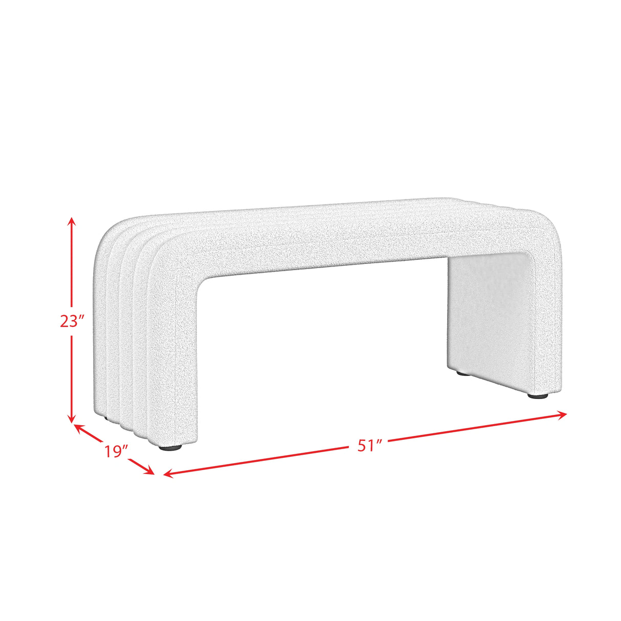 Seqouia Bench With 2 Stools in Ching Cream