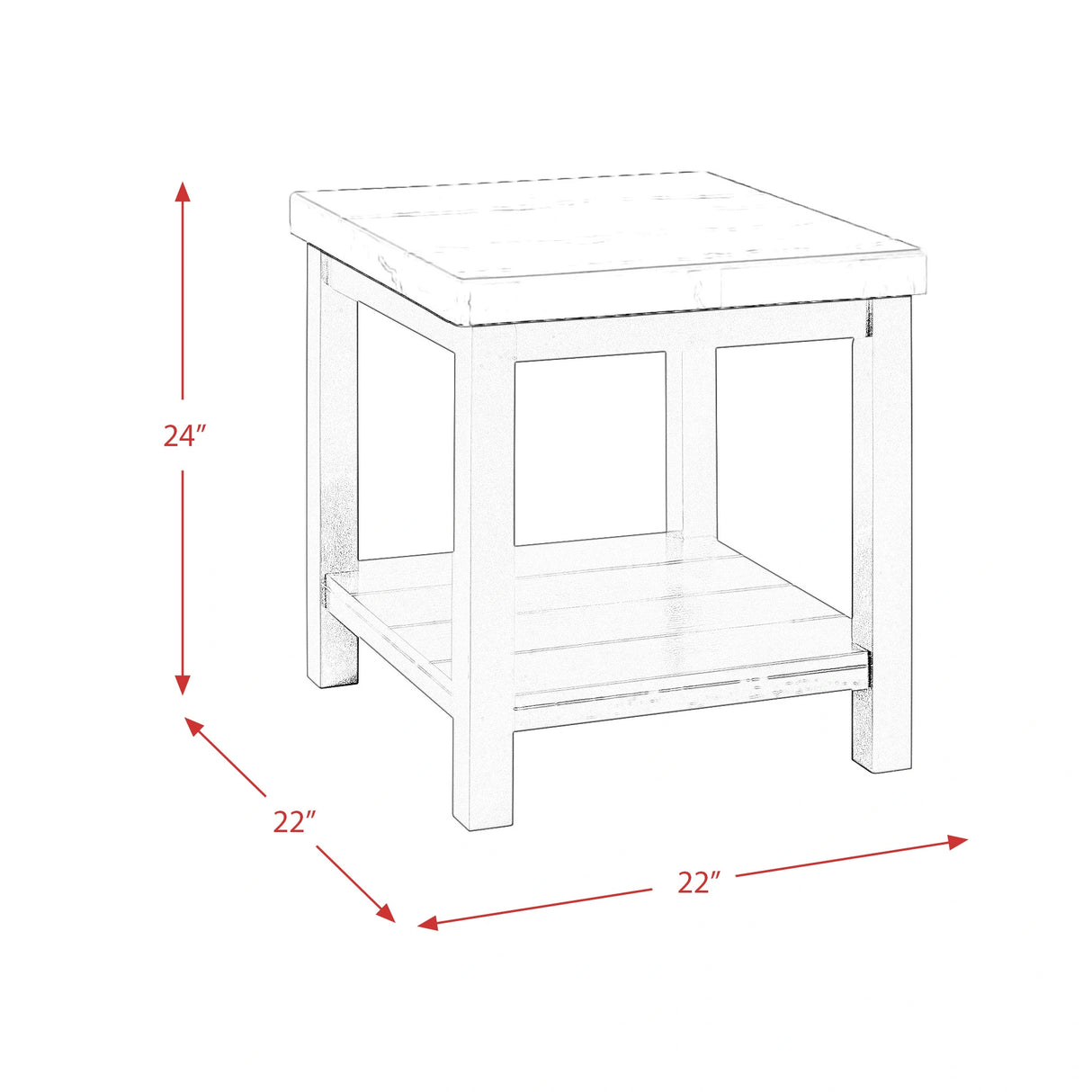 Marcello w/ White Top - End table
