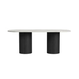 Sylvie Oval Dining Table with White Faux Marble Top