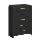 Ridgemont Storage Bedroom Set in Black with Grain