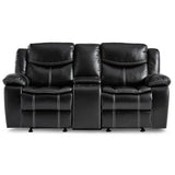Bastrop Double Glider Reclining Loveseat in Black 8230BLK-2