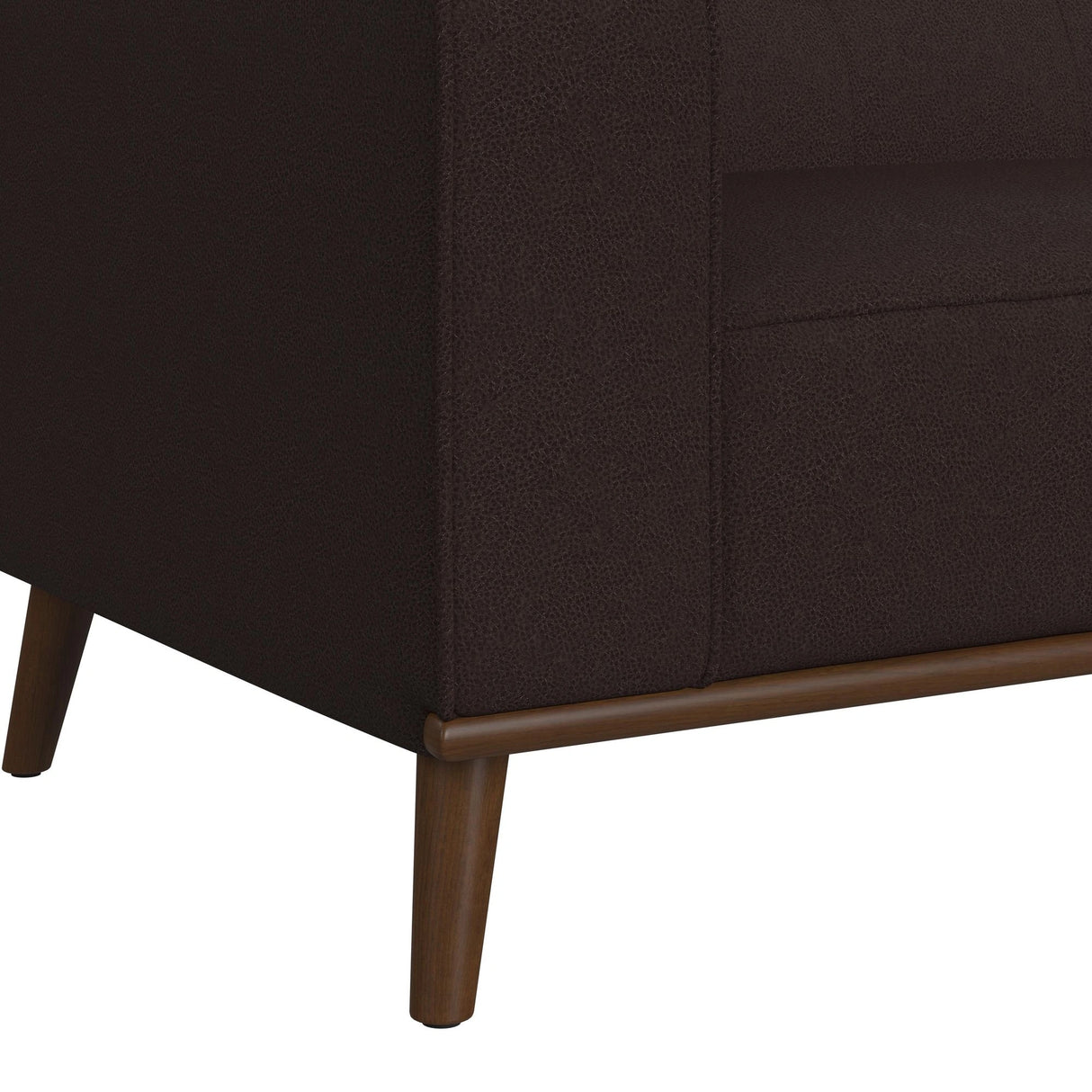 Destiny Loveseat with Wood Front in Pebble Brown