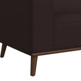 Destiny Loveseat with Wood Front in Pebble Brown