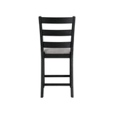 Martin Counter Side Chair with Grey Fabric - Black Finish (2 Per Carton)