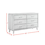 Malibu 6-Drawer Dresser in Walnut