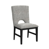 Oregon Side Chair with Grey Fabric in Black (2 Per Carton)