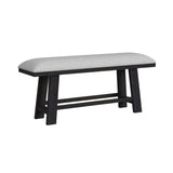 Transcend Bench with Light Grey Fabric in Charcoal