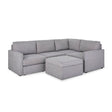 Flex 4-Seat Sectional with Narrow Arm and Storage Ottoman - 5000003359