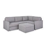 Flex 4-Seat Sectional with Narrow Arm and Storage Ottoman - 5000003359