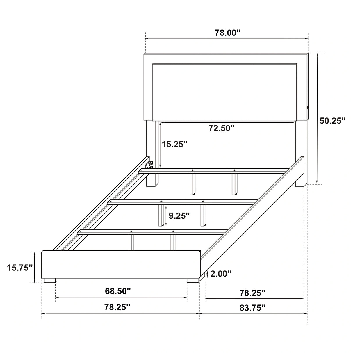 Marceline Panel Bed with LED Lighting