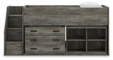 Frandern Loft Bed with Bookcase and Drawer Storage