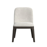 Sylvie Dining Side Chair with White Fabric in Dark Brown (2 Per Carton)