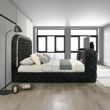 Eastern King Bed w/LED, Fireplace & TV Cabinet