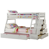 Bunk Bed (T/F) w/Trundle (Full) & Storage