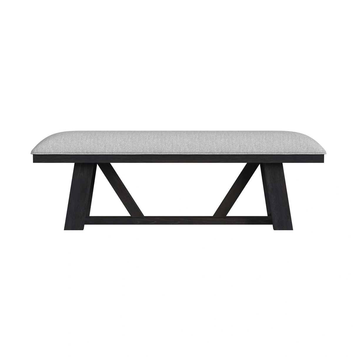 Transcend Bench with Light Grey Fabric in Charcoal