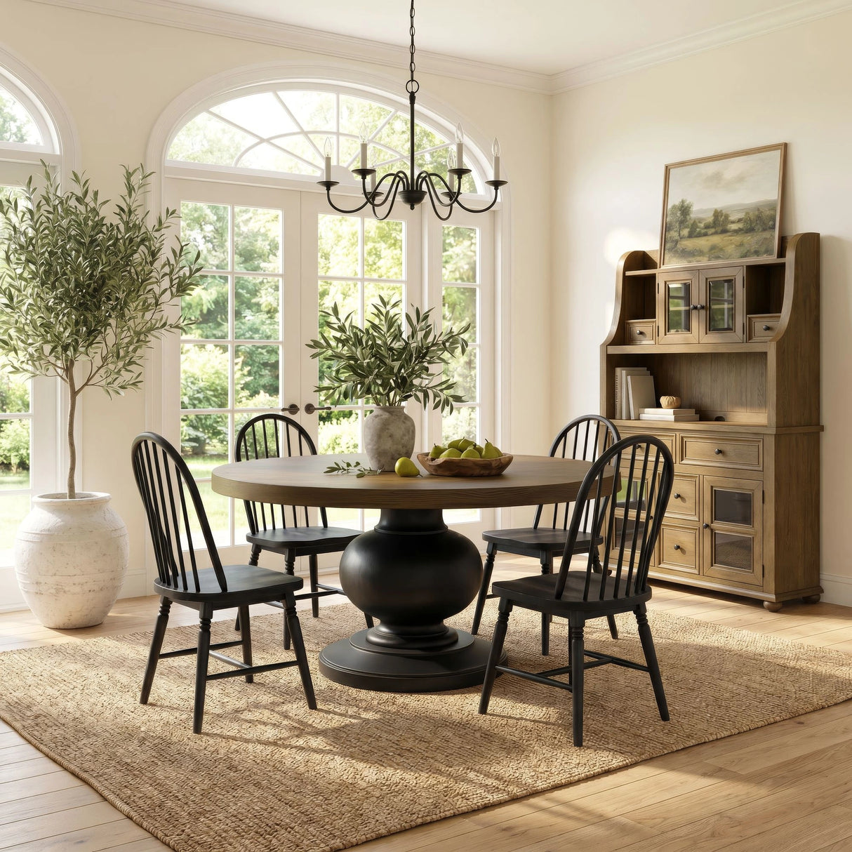 Heritage & Home Windsor Side Chair with Leveler in Black (2 Per Carton)
