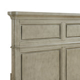 Whit-Ash Panel Bedroom Set with Door Chest in Light Grey