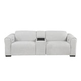 McPherson-(3)Power Double Reclining Love Seat with Center Console and Power Headrests, Charging Ports image
