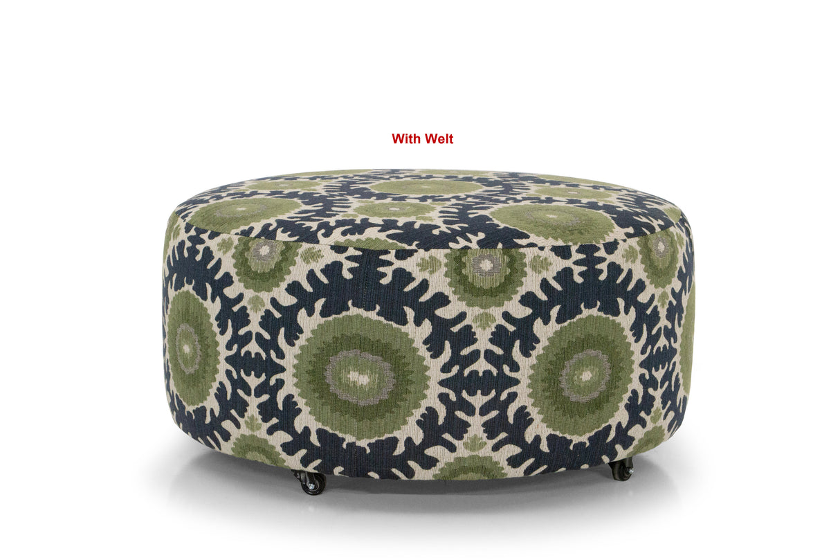 94056 Lg Round Ottoman w/Welt