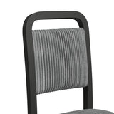 Ridgemont Standard Height Dining Set in Black with Grain-Table and Four Grey Fabric Chairs