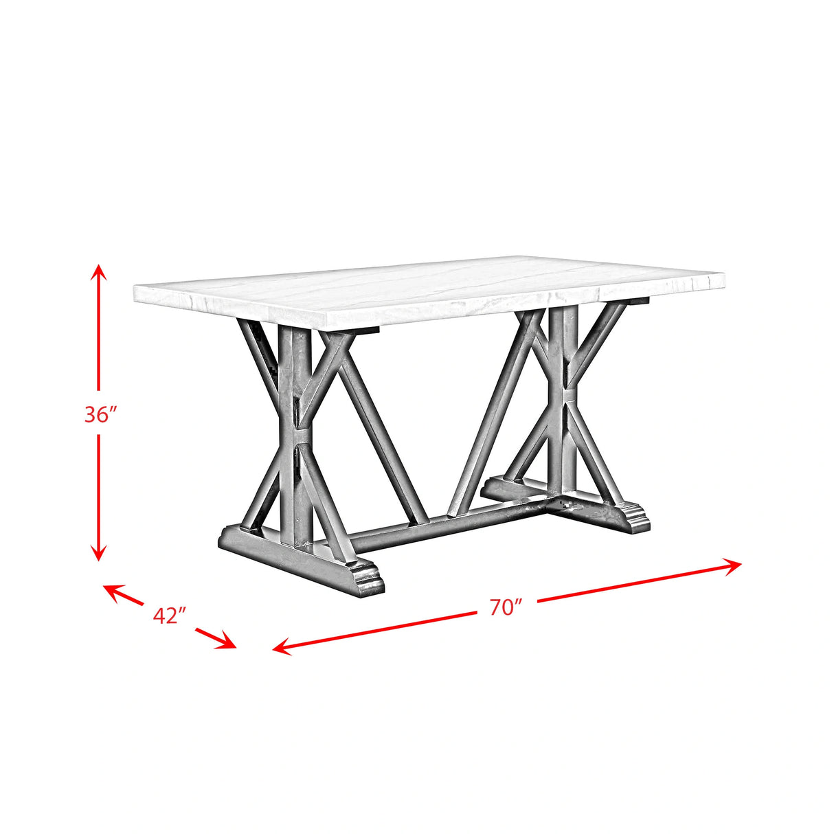 Tuscany 70" Marble Counter Height Dining Table