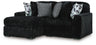 Midnight-Madness Sectional with Chaise - Onyx