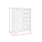 Whit-Ash 5-Drawer Door Chest in Light Grey