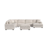 Arizona Modular Sectional Set with RHF Chaise in Steno Beige